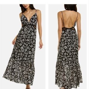 RAMY BROOK Ingrid Floral Print Eyelet Lace Cotton Cut-Out 
Maxi Dress size 6 NEW